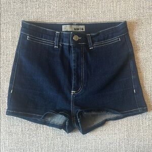 Topshop MOTO Women's Blue Denim Shorts W28/71cm